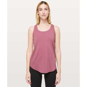 Lululemon Love Pleated Tank Top Misty Merlot Pima Cotton Sleeveless Size Medium